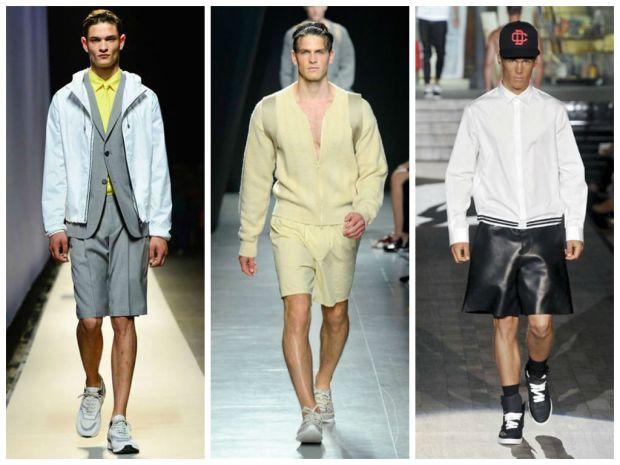 Dalle passerelle di Milano le proposte per la P/E 2015 di (in ordine da sinistra a destra) ZZegna, Bottega Veneta e Dsquered. Photo credit: Cameremoda.it